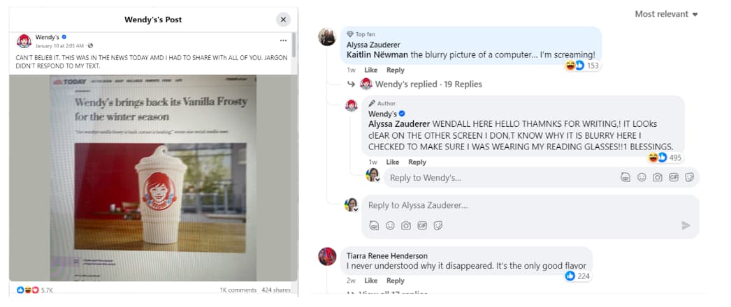 wendy's social media customer service example